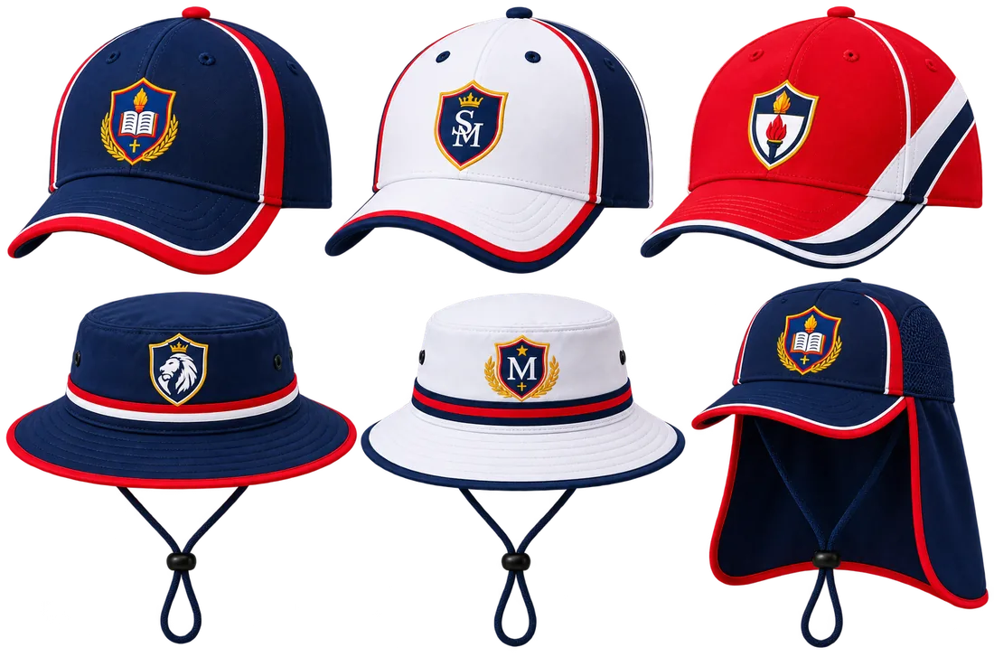 Gorras y sombreros escolares con escudo
